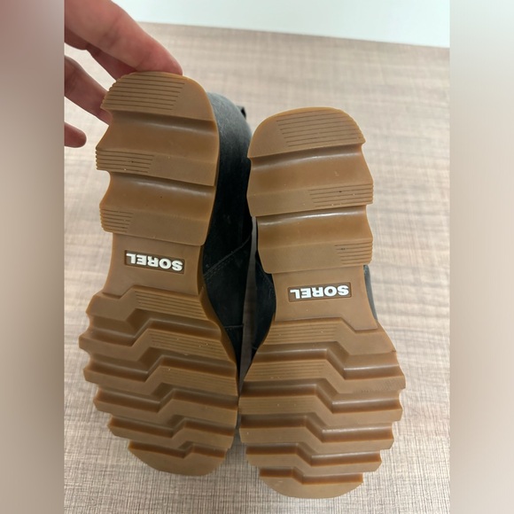 SOREL WOMENS 6.5  Distressed GRAY LEATHER WEDGE BOOT BOOTIE - Picture 9 of 9